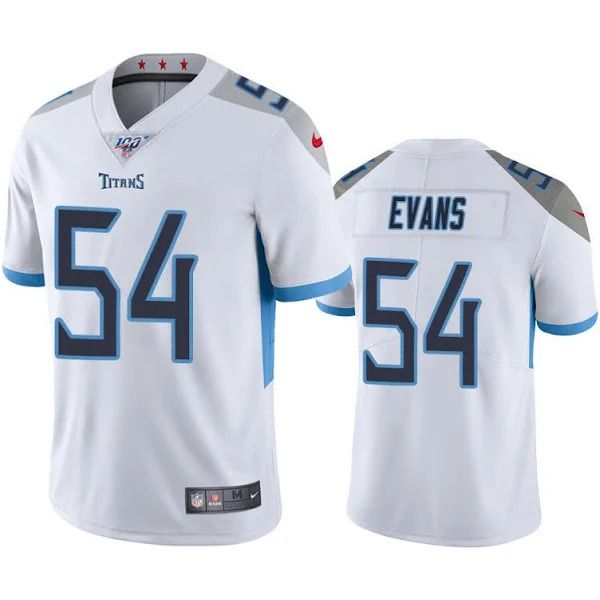 Men Tennessee Titans #54 Rashaan Evans Nike White 100th Vapor Limited NFL Jersey